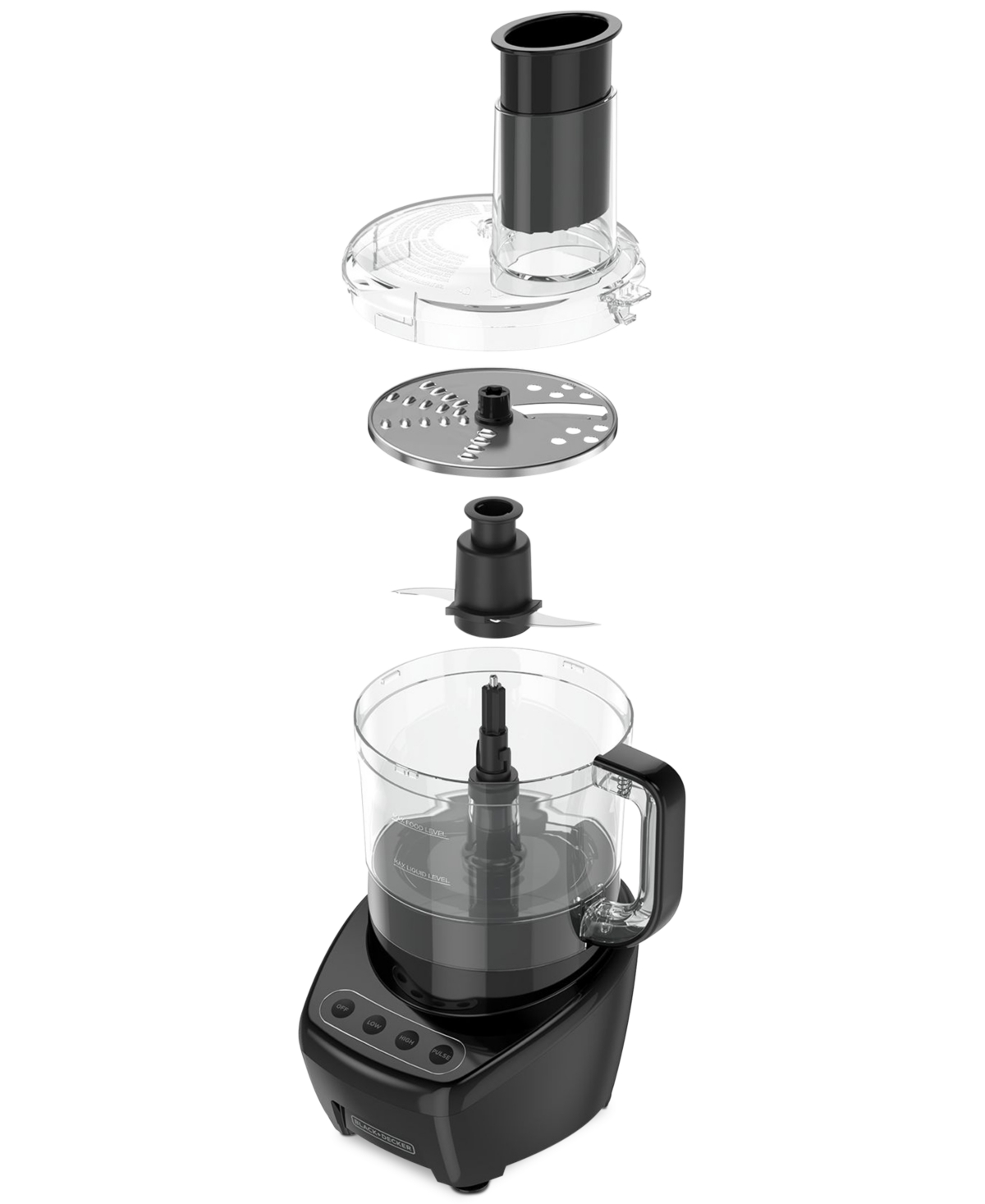 Black & Decker Top Shelf Quiet Technology 8-cup Food Processor In Black