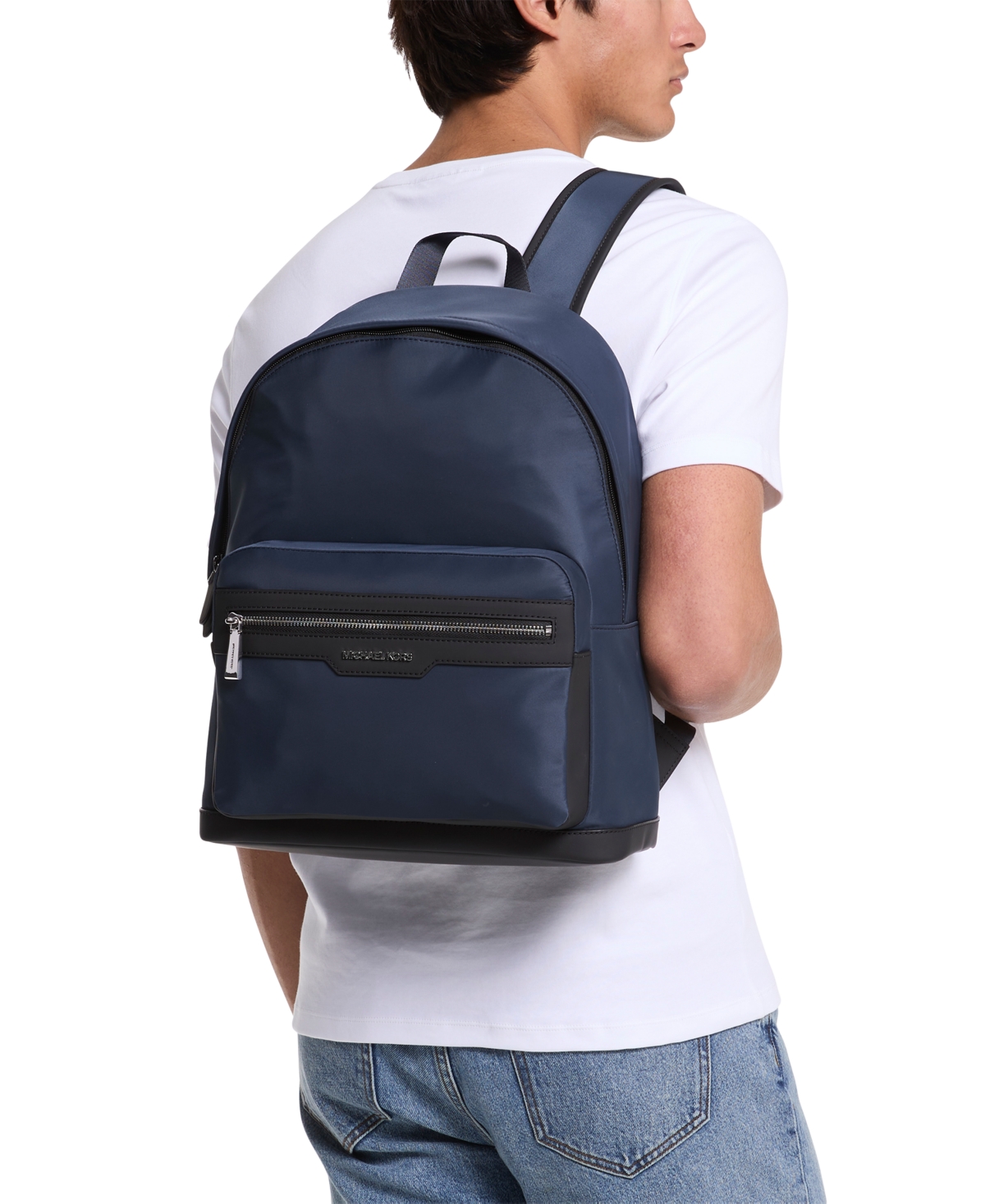 Shop Michael Kors Men's Brooklyn Explorer Logo Backpack In Navy