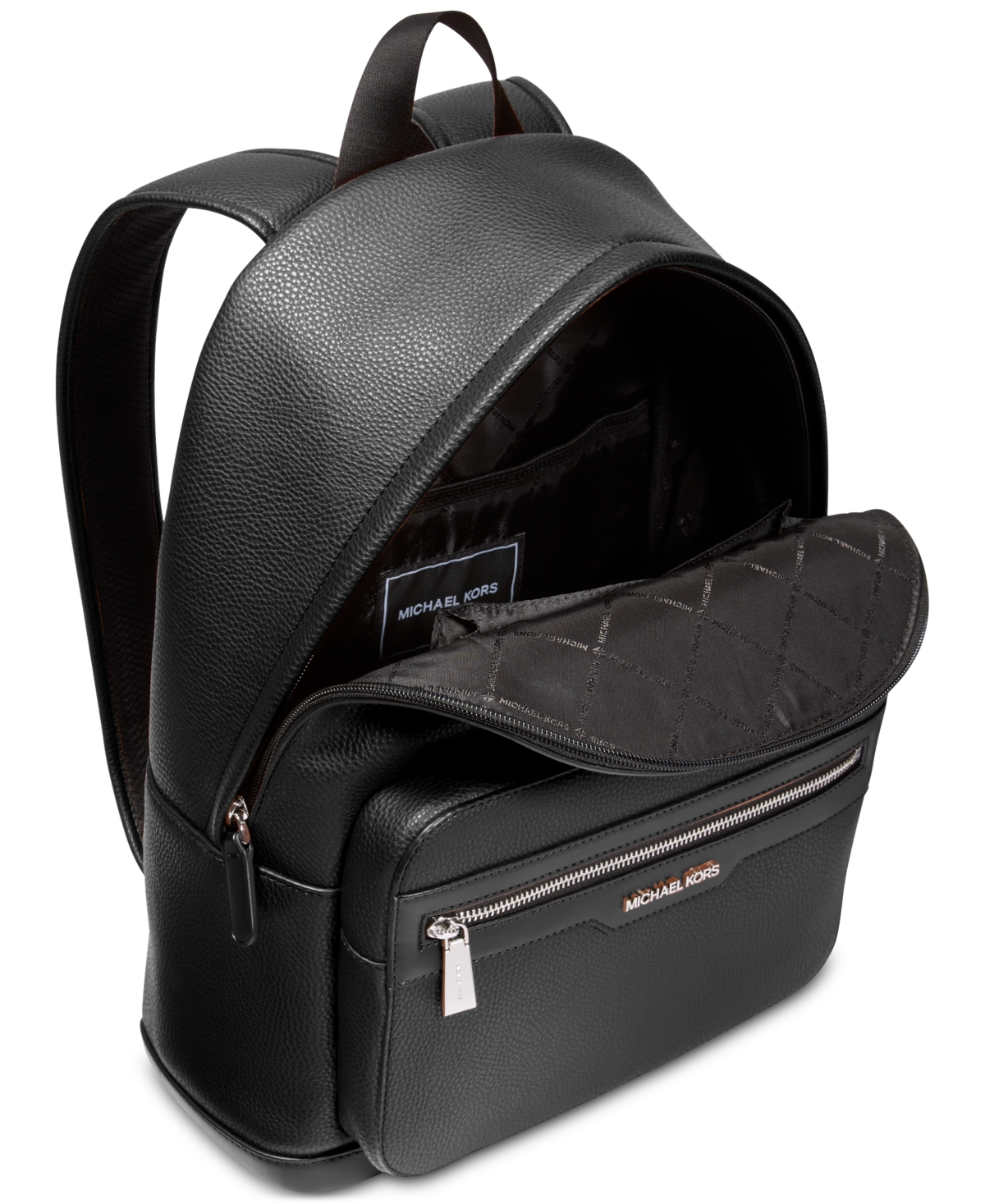 Shop Michael Kors Men's Malone Leather Logo Backpack In Black