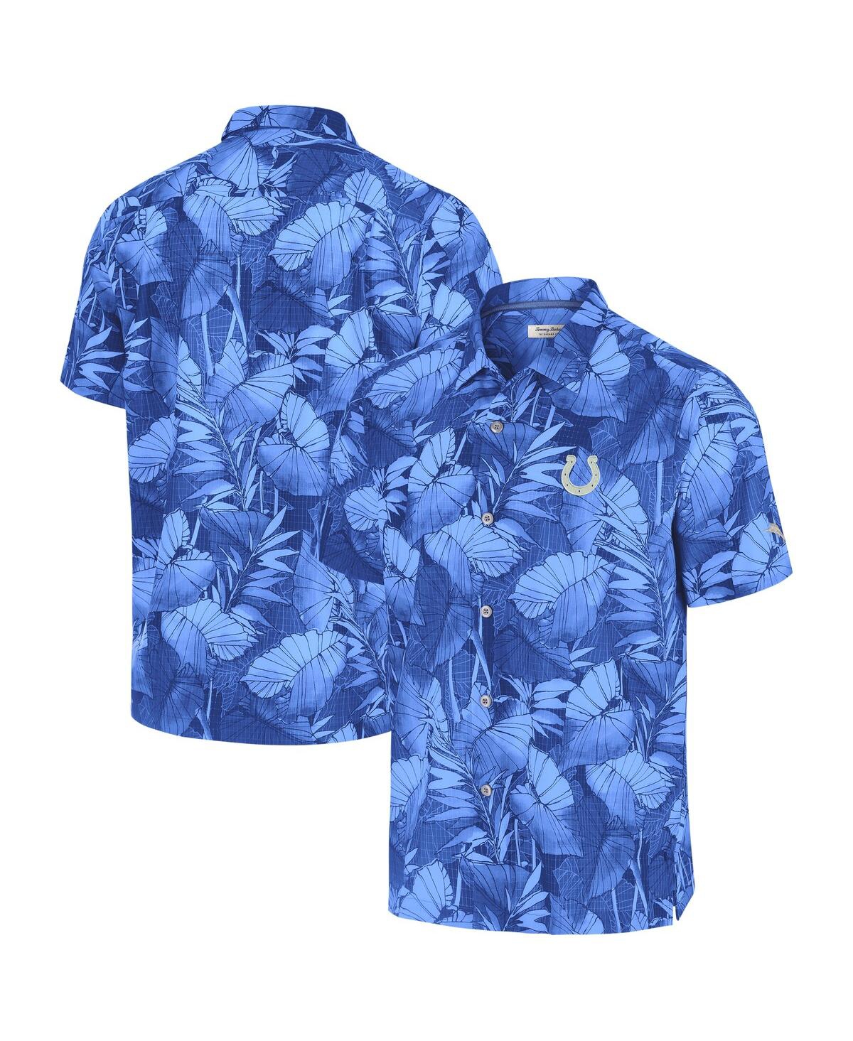 TOMMY BAHAMA MEN'S LIGHT BLUE INDIANAPOLIS COLTS BIG TALL COAST NUEVO FRONDS ISLANDZONE BUTTON-UP SHIRT 