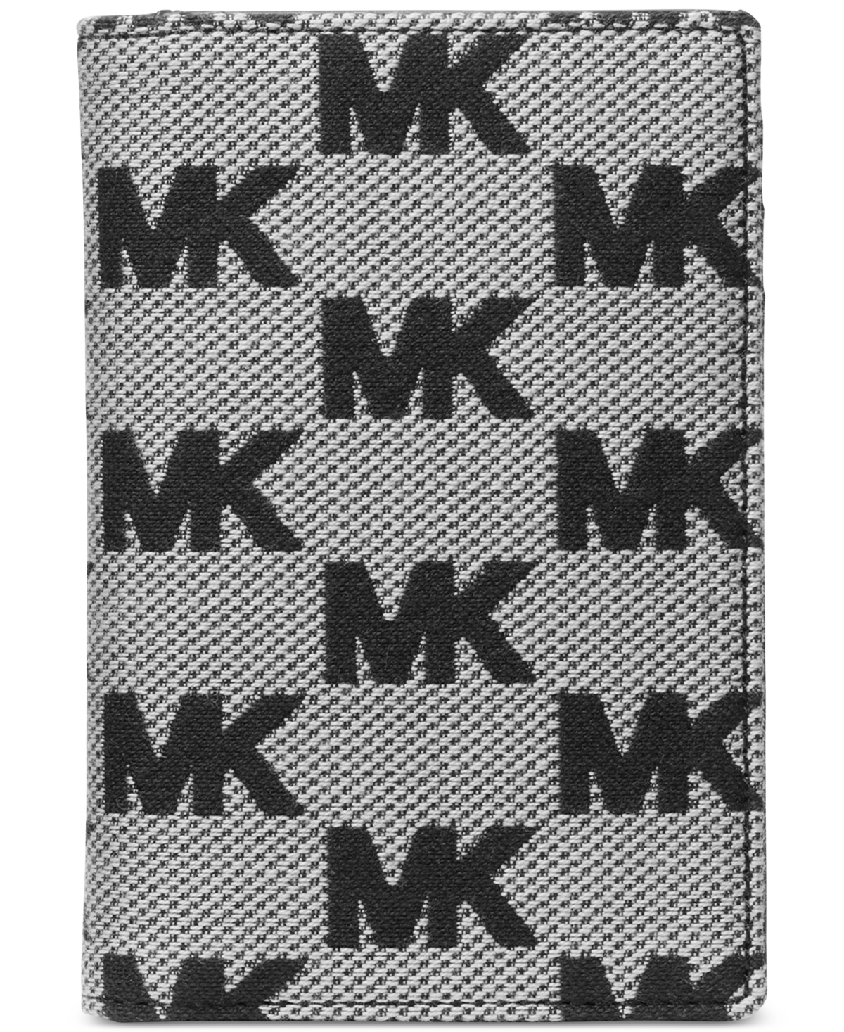 Shop Michael Kors Men's Malone Leather Mk Logo Folding Card Case In Black