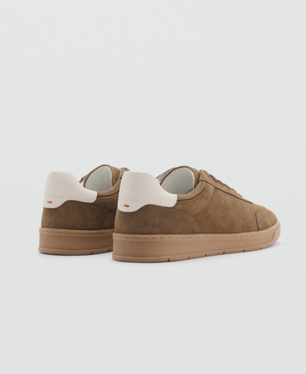 Mango Mixed Sneaker In Medium Brown