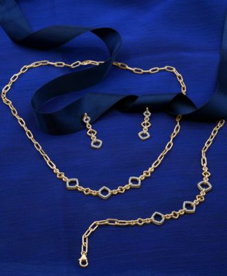 Diamond Rhombus Link Necklace (1/4 ct. t.w) in 14k Yellow Gold, Exclusively at Macy's