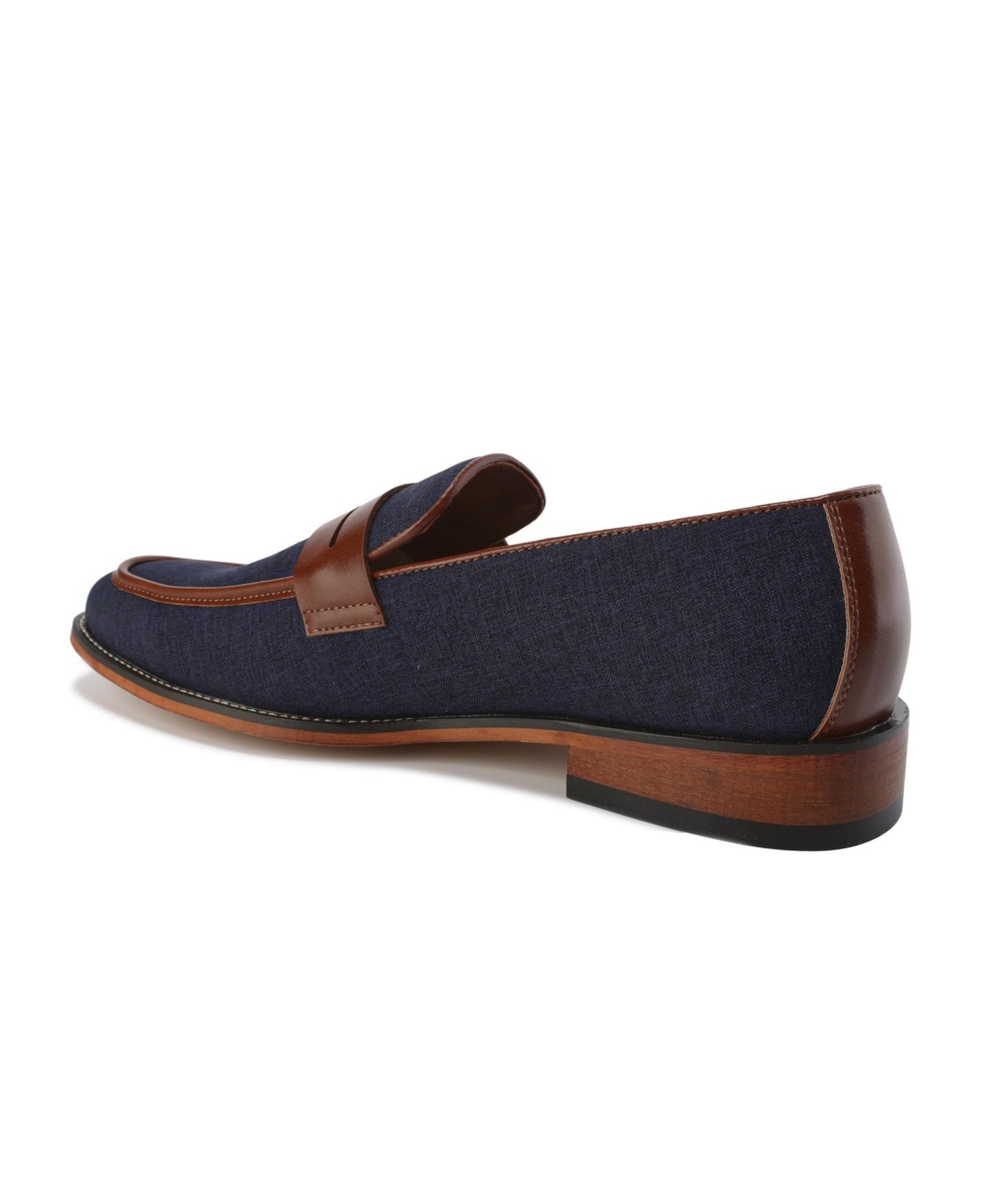 Мужские туфли Gino Vitale Moc Toe Penny Slip On Loafer, цвет: Синий — фото 3