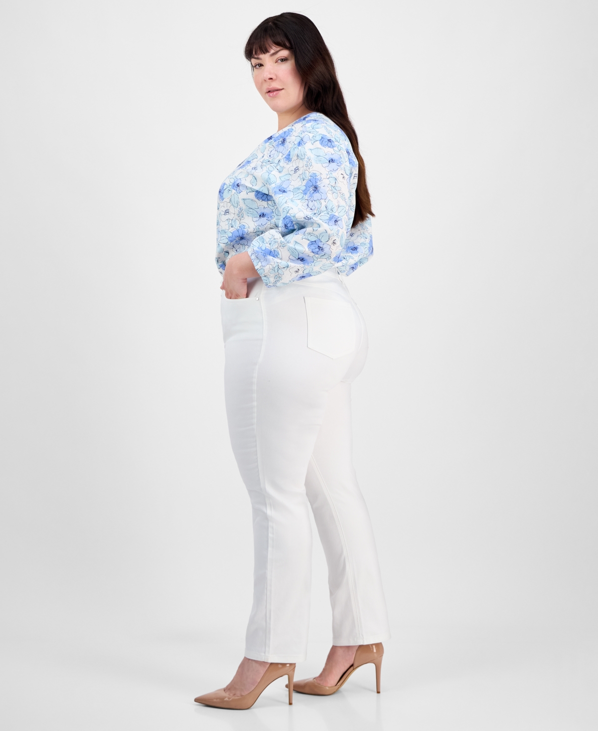 Jones New York Plus Size Lexington Straight-leg Jeans In Soft White