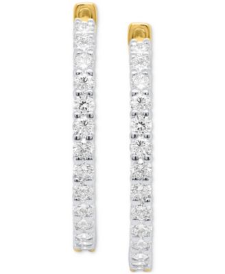 Lab Grown Diamond Hoop Earrings (2 ct. t.w.) in Sterling Silver or 14K Gold-Plated Sterling Silver