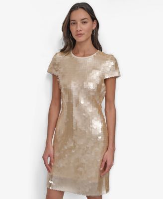 DKNY - Women's Piallettes Short-Sleeve Shift Dress