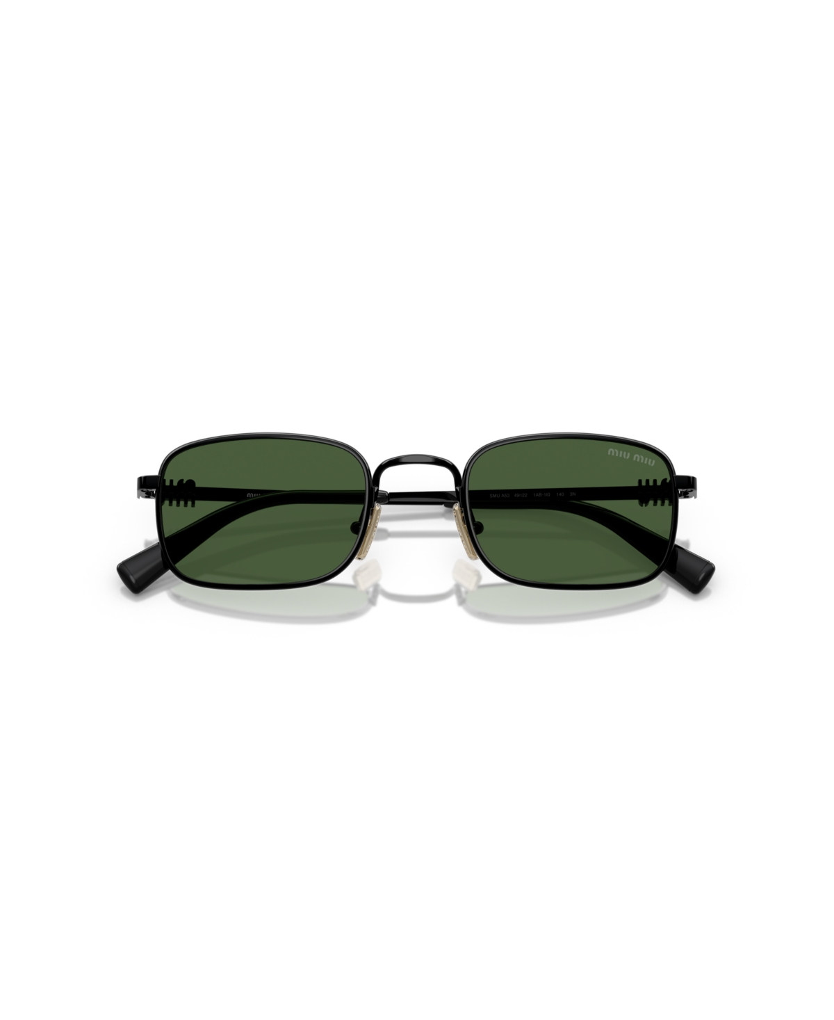 Miu Miu Mua53s Rectangular Metal Sunglasses In Black