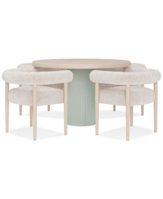 Lunare 5-Pc. Dining Set - Round Table & 4 Chairs