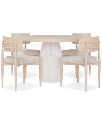 Lunare 5-Pc. Dining Set (Round Table & 4 Curved Chairs), Created for Macy's