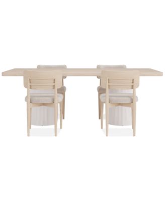 Lunare 5-Pc. Dining Set (Rectangular Table & 4 Curved Chairs)