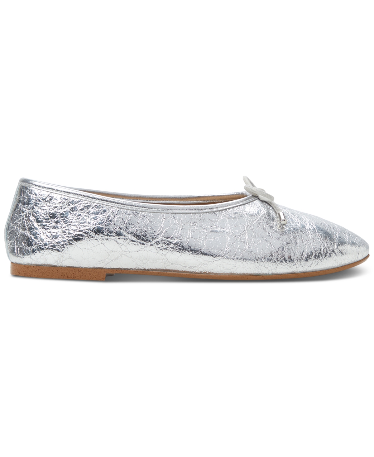 Shop Aldo Women's Joselie Bow-trim Ballerina Flats In Silver Crinkle
