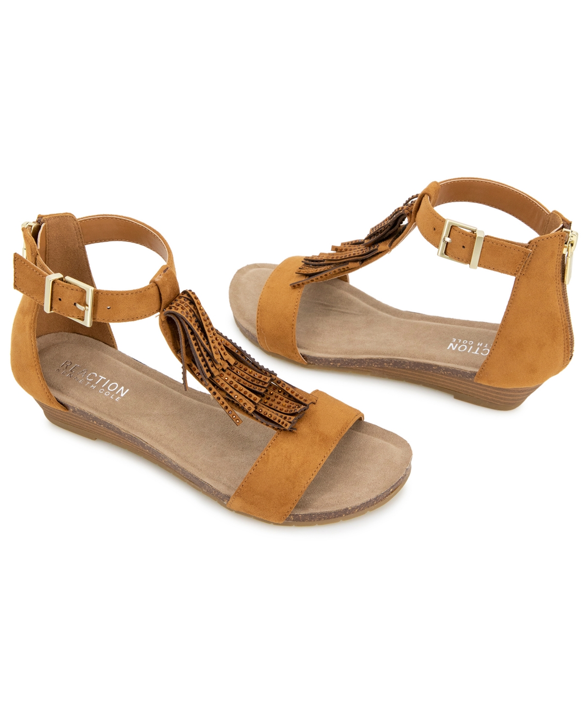 Kenneth Cole Reaction Women's Glytoni Almond Toe Wedge Sandals In Tan