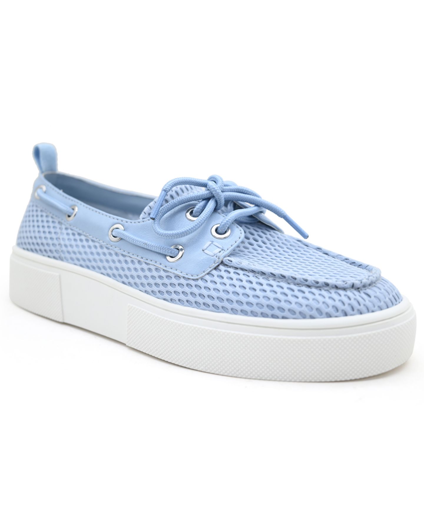 Женские туфли Kenneth Cole Reaction Zelda Almond Toe Boat, цвет: Синий сетчатый — фото 1