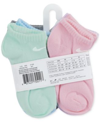 Little Girls Metallic Swoosh Low Socks, Pack of 6