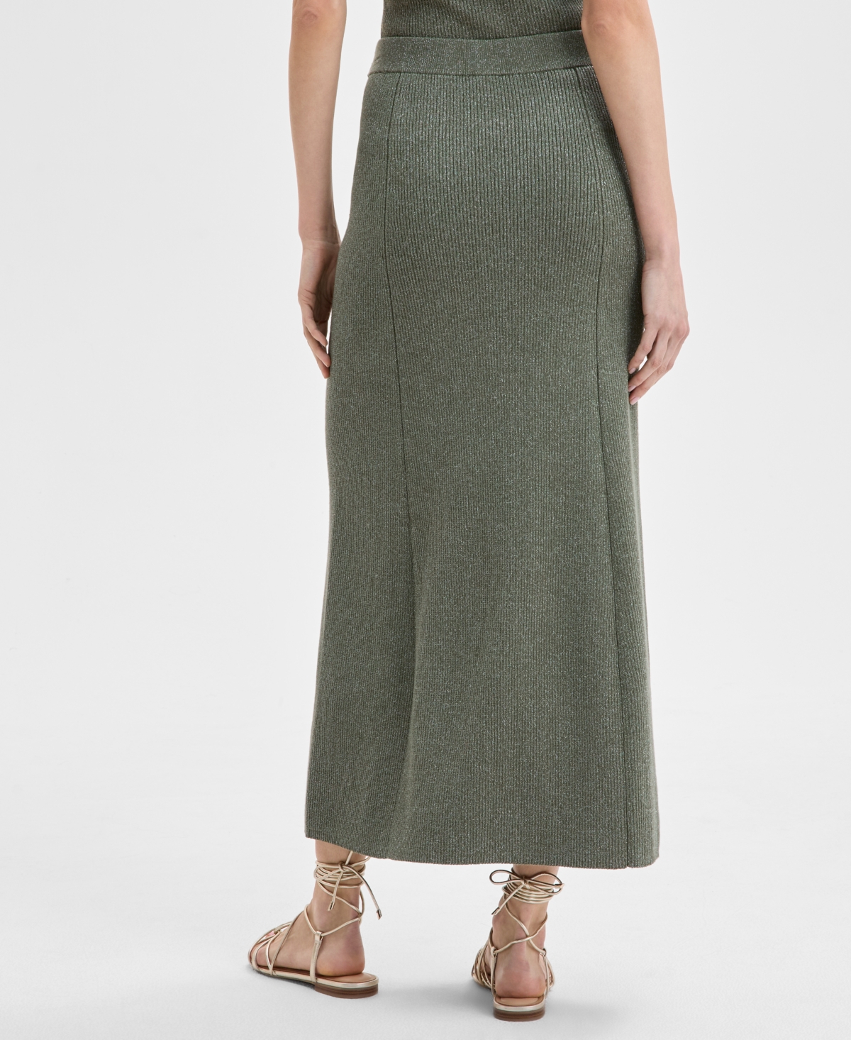 Inc International Concepts Women's Ribbed Sweater Skirt, Exclusively At Macy's In Olivine W Dtm