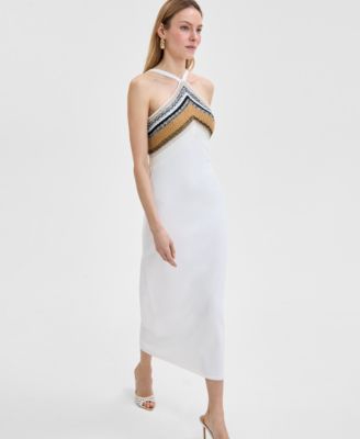 backless halter sweater dress WinWin Open Back Halter Sweater Dress (S-L)