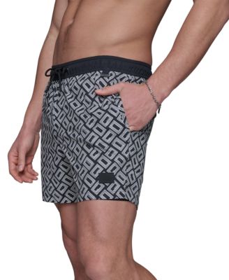 Men's Regular-Fit Quick-Dry 5" Swim Trunks with Boxer Brief Liner