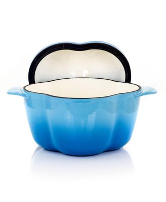 Pepper Shaped 3 Quart Enameled Cast Iron Casserole in Blue