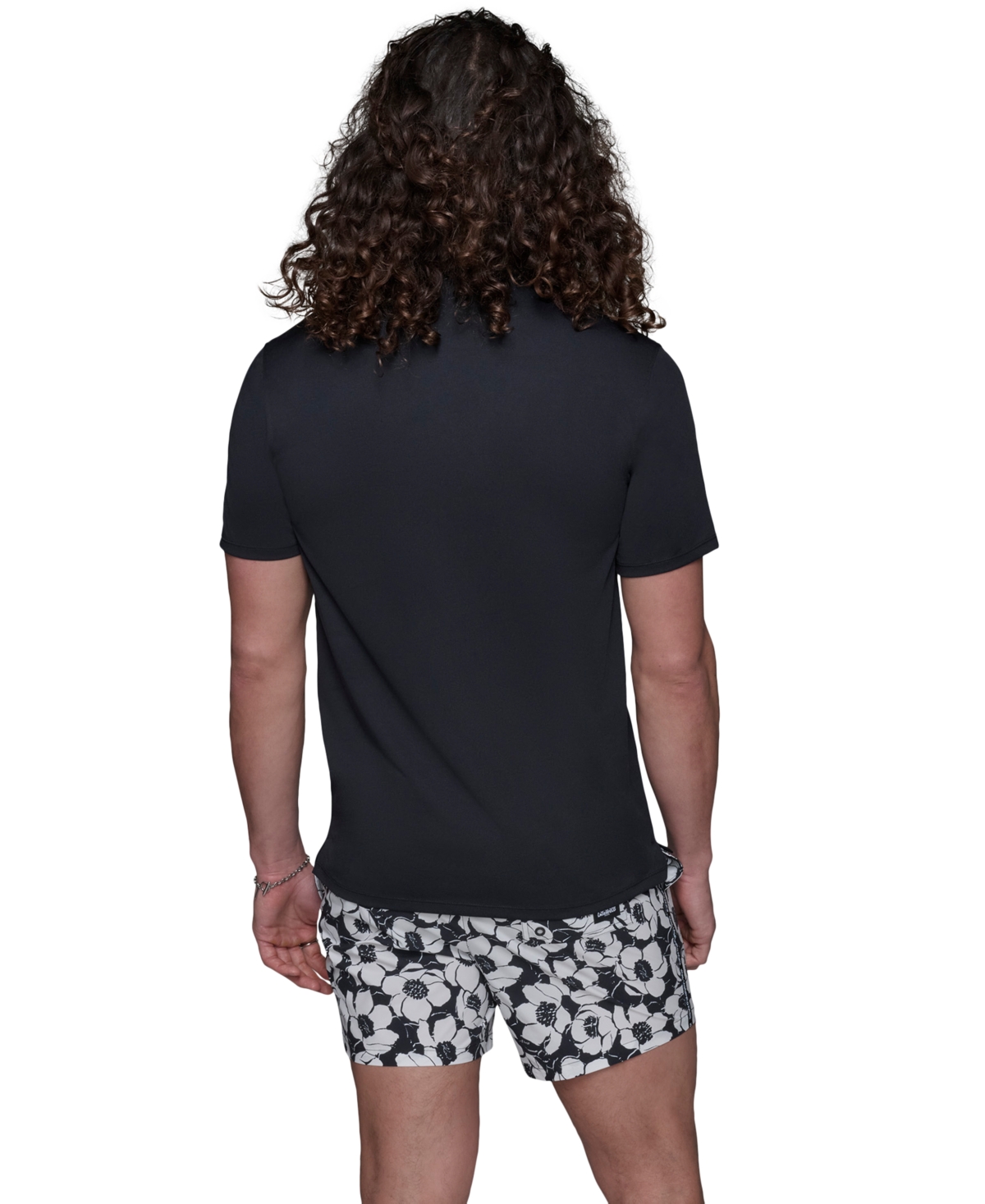 Karl Lagerfeld Men's Regular-fit Logo Graphic Rash Guard In Black