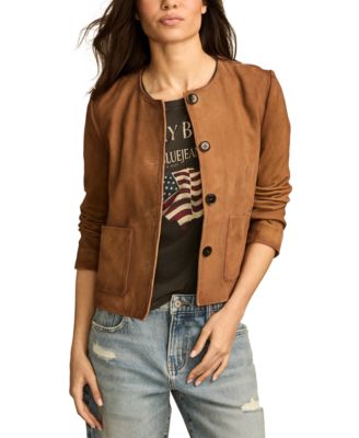 Lucky Brand - Women's Suede Collarless Lady Jacket