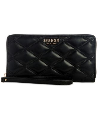 GUESS - Tamsin Quilted Check Organizer Zip Around Wallet