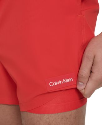 Men's Core Euro Regular-Fit Quick-Dry 5" Swim Trunks with Compression Short Liner