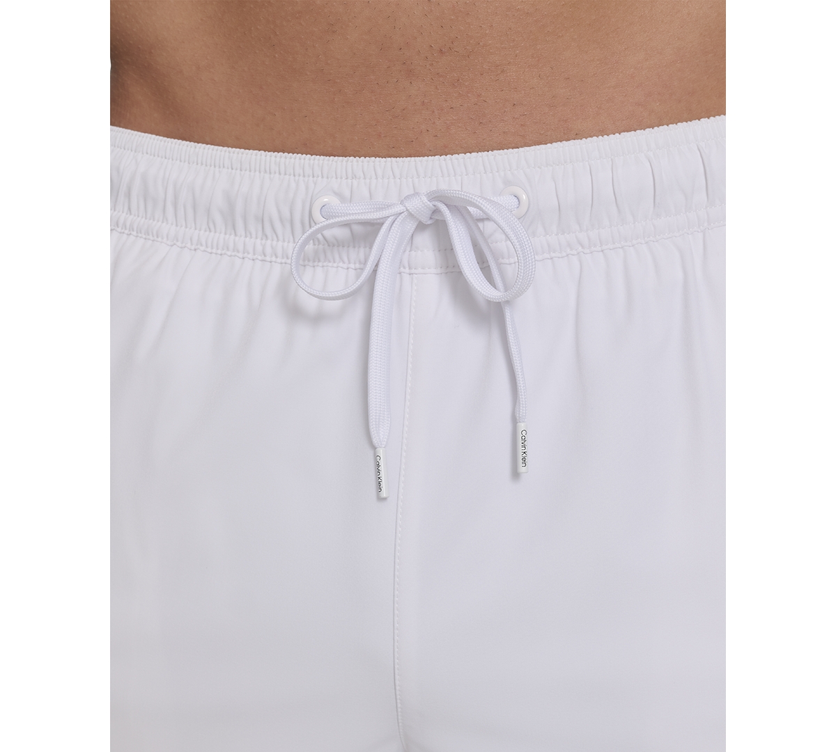 Calvin Klein Men's Core Euro Regular-fit Quick-dry 5" Swim Trunks With Compression Short Liner In White