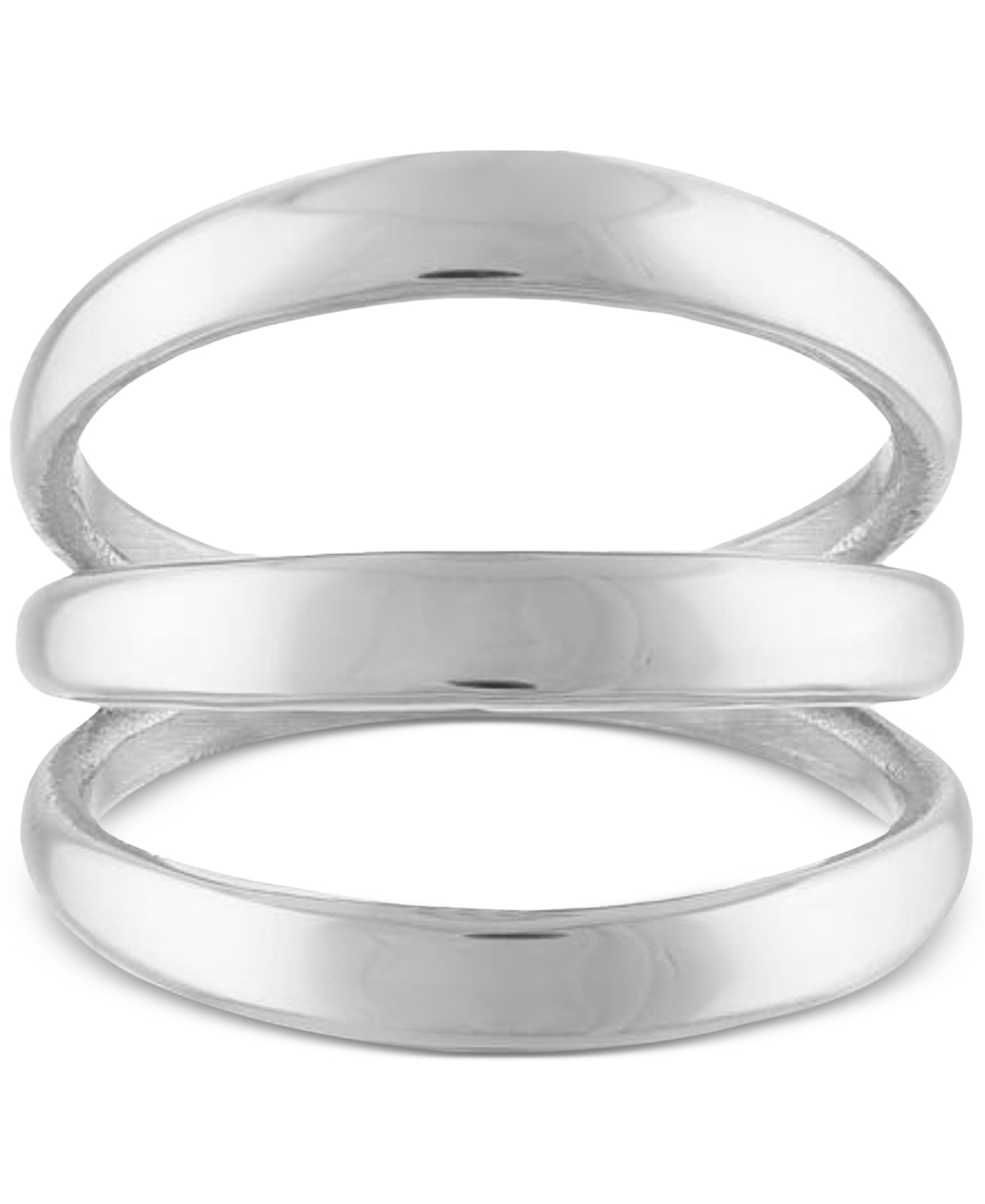 Shop Ben Oni Stainless Steel Triple-split Ring In Silver