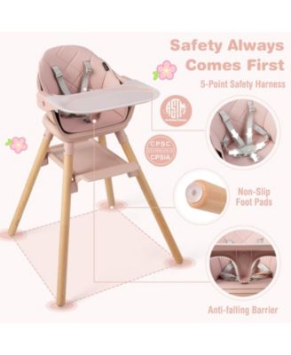 6-in-1 Baby High Chair with Removable Dishwasher and Safe Tray