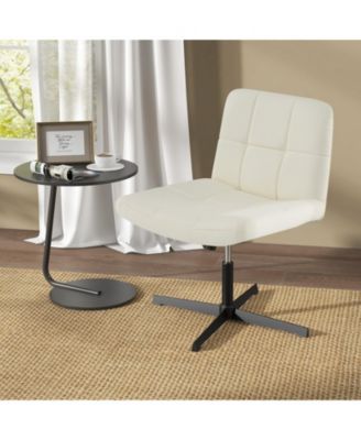 Upholstered Cross-Legged Office Chair with Oversized U-Shaped Seat Comfortable and Stylish Desk Chair