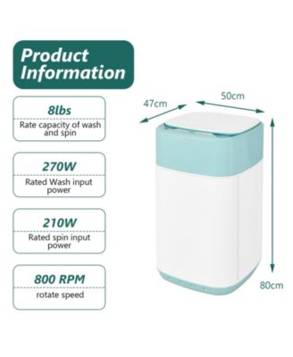 8lbs Portable Fully Automatic Washing Machine with Drain Pump