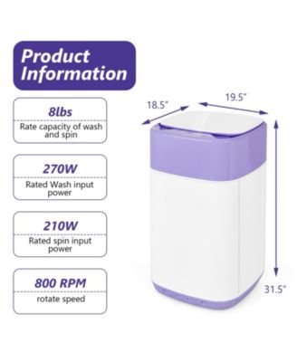 8lbs Portable Fully Automatic Washing Machine with Drain Pump