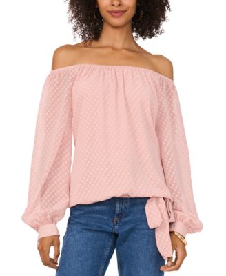 Vince Camuto - Textured Off-The-Shoulder Blouson-Sleeve Blouse