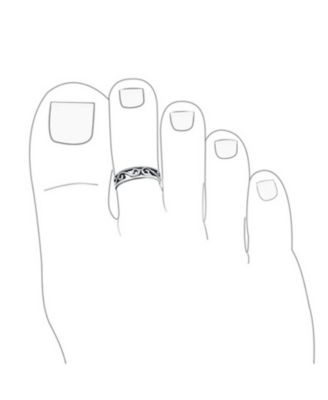 Open Spiral Celtic Scroll Wide Midi Toe Ring in Oxidized Sterling