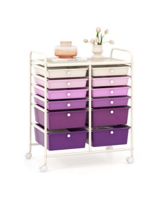 12 Drawers Rolling Cart Storage Scrapbook Paper Studio