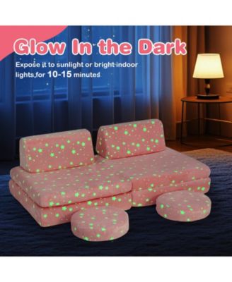 Modular Kids Play Couch Set Glow-in-the-Dark with Portable Handles Fun and Versatile Seating for Toddlers