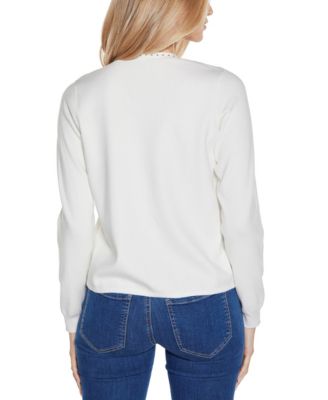 Women's Black Label Embroidered Open-Front Cardigan Sweater