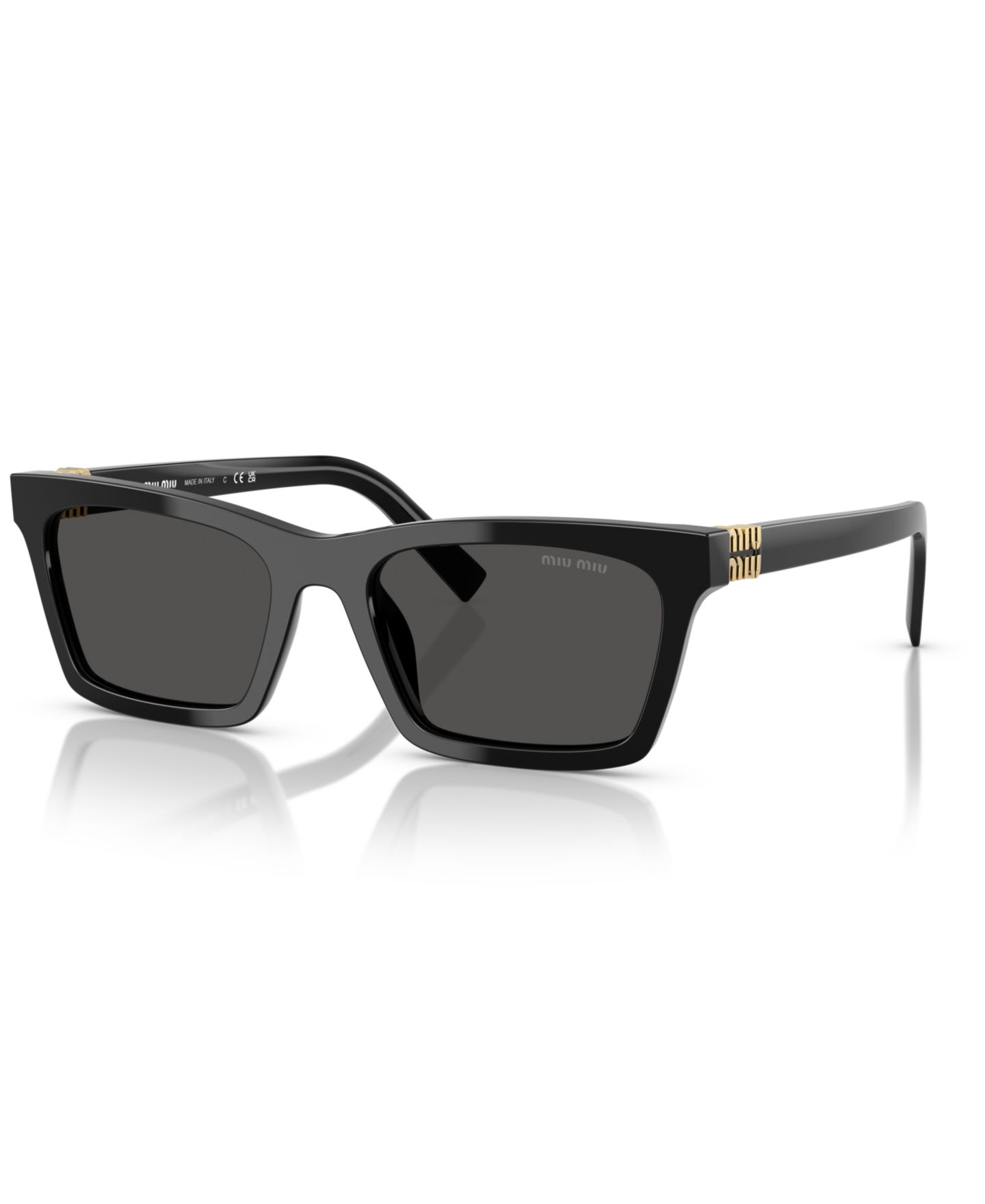 Женские солнцезащитные очки MIU MIU Large Sunglasses, MU A05S, цвет: Чёрный — фото 1