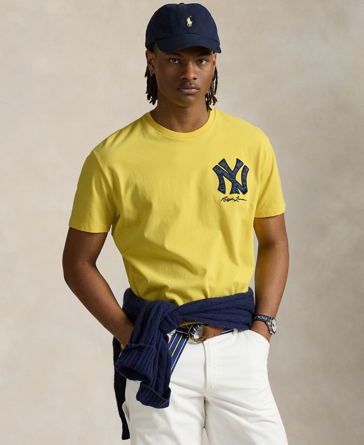 Polo Ralph Lauren Unisex Yankees Jersey T-shirt In Signal Yellow