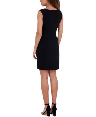 Women's Sleeveless Faux-Wrap Bodycon Dress
