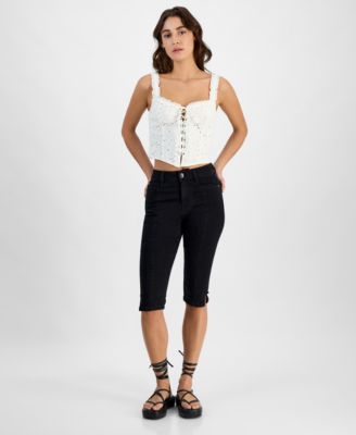 Dollhouse - Juniors' Seam Front High-Rise Capri Jeans