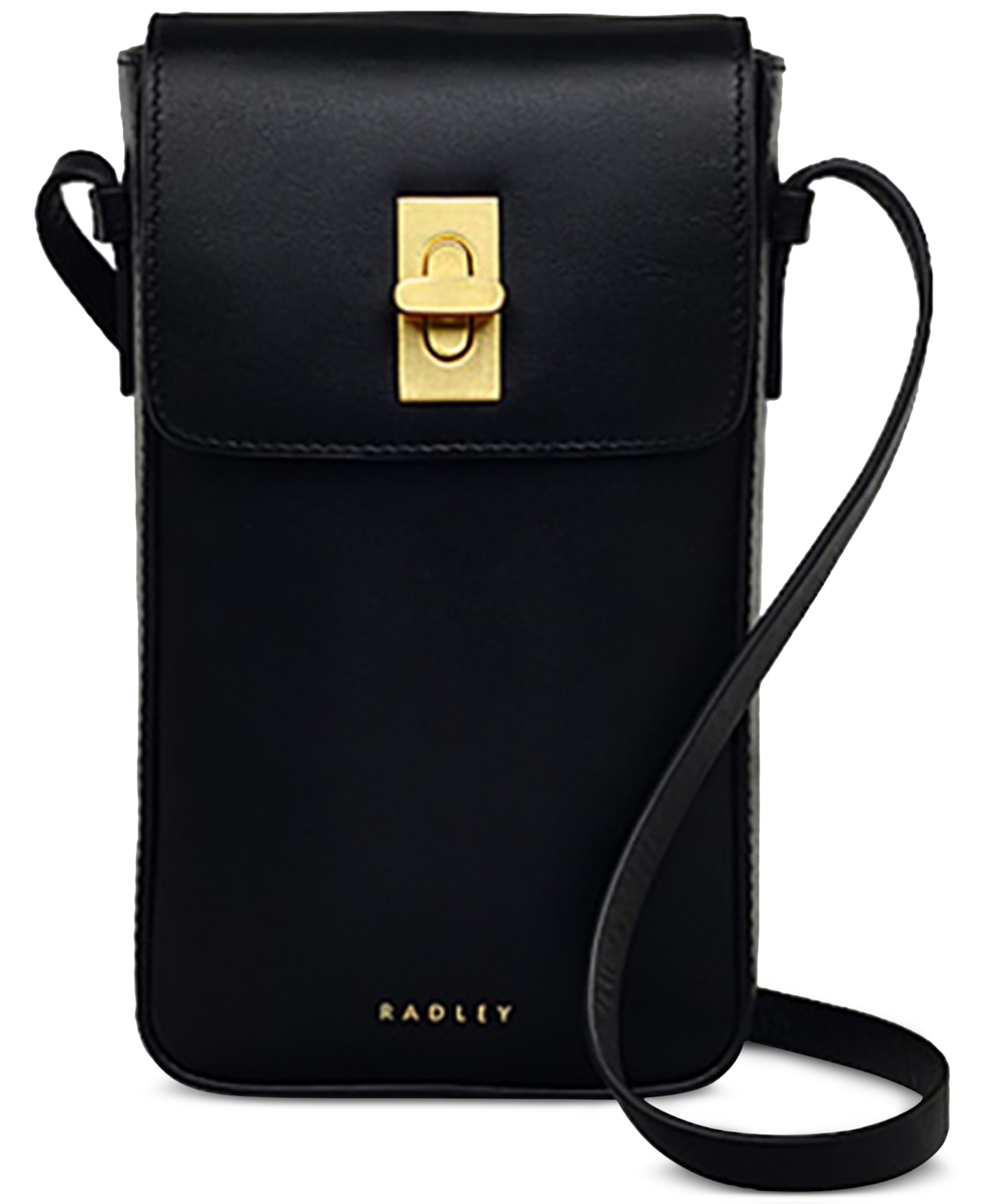 Threadneedle Street Leather Phone Crossbody - Black