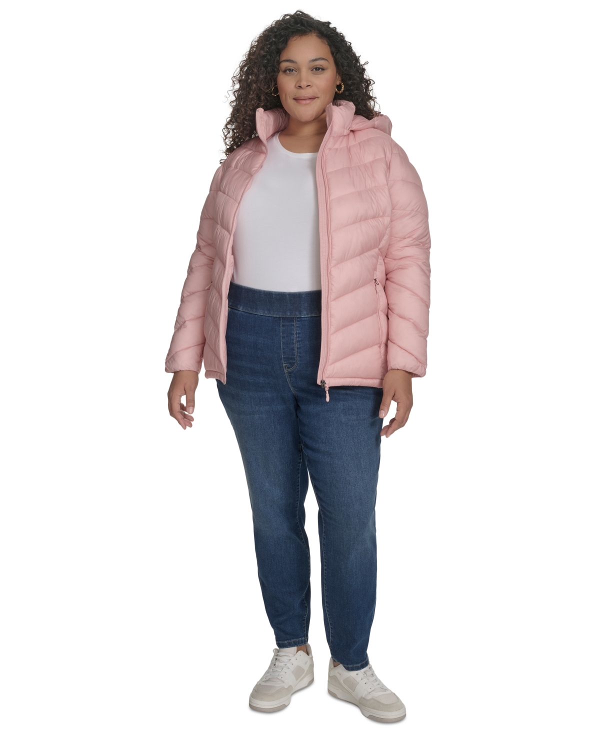 CHARTER CLUB PLUS SIZE PACKABLE HOODED PUFFER COAT, CREATED FOR MACY'S 