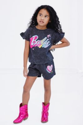 Little Girls French Terry T-Shirt and Shorts Outfit Set