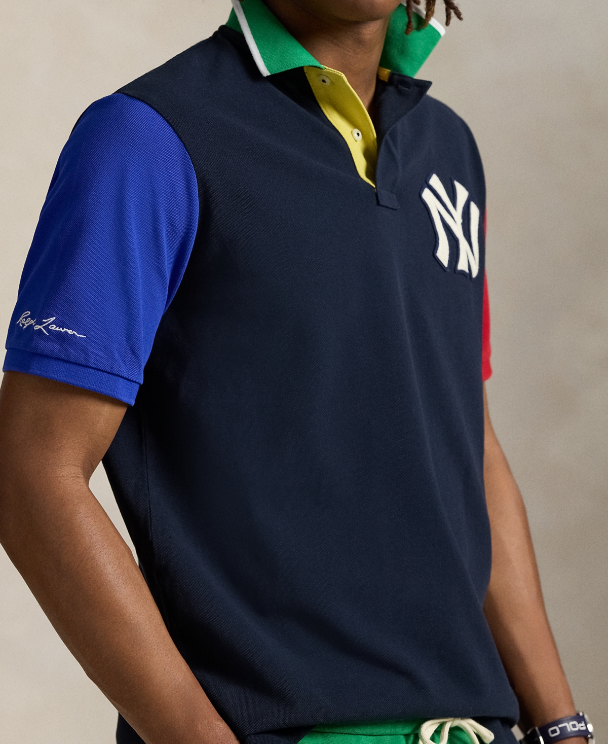 Polo Ralph Lauren Unisex Yankees Polo Shirt In Aviator Navy Multi