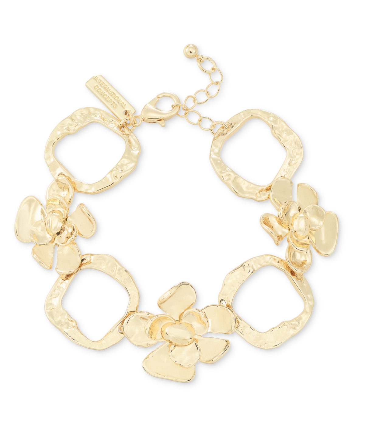 Gold-Tone Flower Statement Flex Bracelet, Exclusively at Macy's - Gold