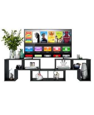 3 Pieces TV Console Stand Modern Entertainment Center Storage Bookcase