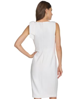 Women's Bow-Trim Shoulder Sheath Dress
