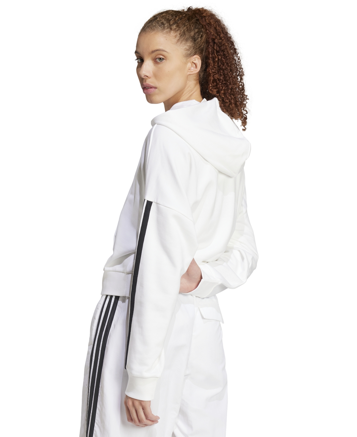 Adidas Originals Women's The Essentials Relaxed Hooded Track Jacket In White
